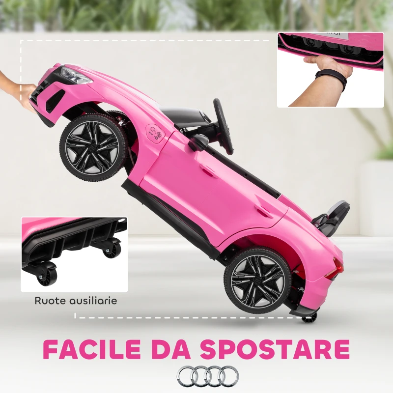 HOMCOM Auto Elettrica per Bambini 3-5 Anni con Telecomando, Macchina con Sospensioni e Clacson, 103x58x41 cm, Rosa | Aosom Italy