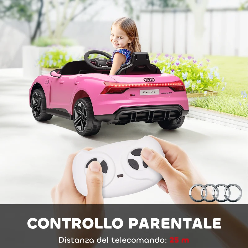 HOMCOM Auto Elettrica per Bambini 3-5 Anni con Telecomando, Macchina con Sospensioni e Clacson, 103x58x41 cm, Rosa | Aosom Italy