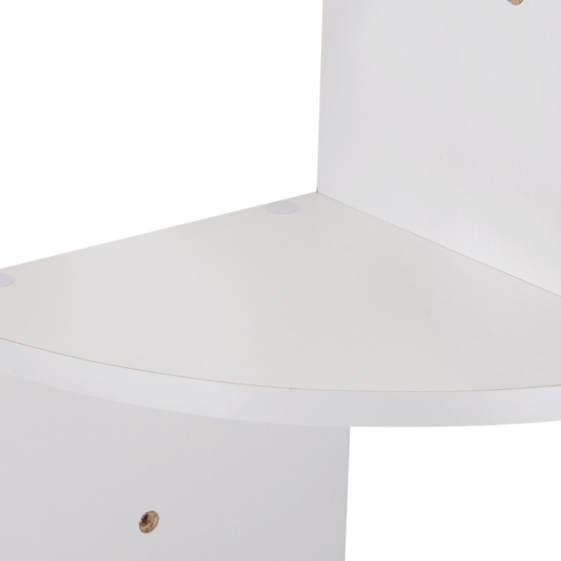 HOMCOM Étagère d'angle Murale de Rangement Forme Zigzag 20L x 20l x 126H cm 5 Niveaux Bois Blanche