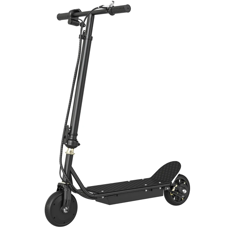 HOMCOM Trotinetă Electrică cu Afisaj pentru Baterie, Lumini, Înălțime Reglabilă și Anvelope Mari din Cauciuc, 42x94x105-108 cm, Negru
