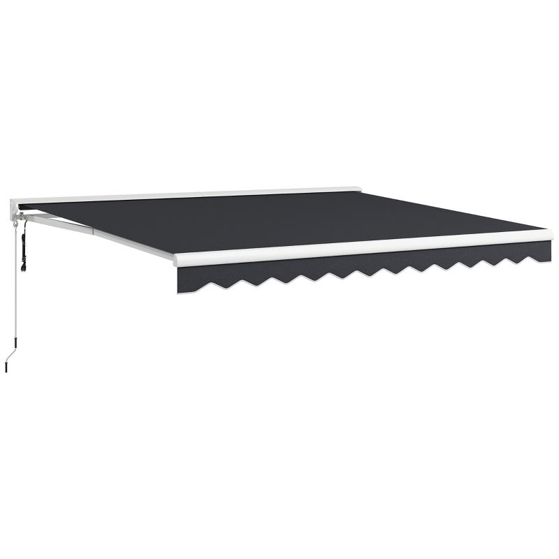 Outsunny Elektrische Markies, Uitschuifbare 4x3m met Afstandsbediening, Grijs