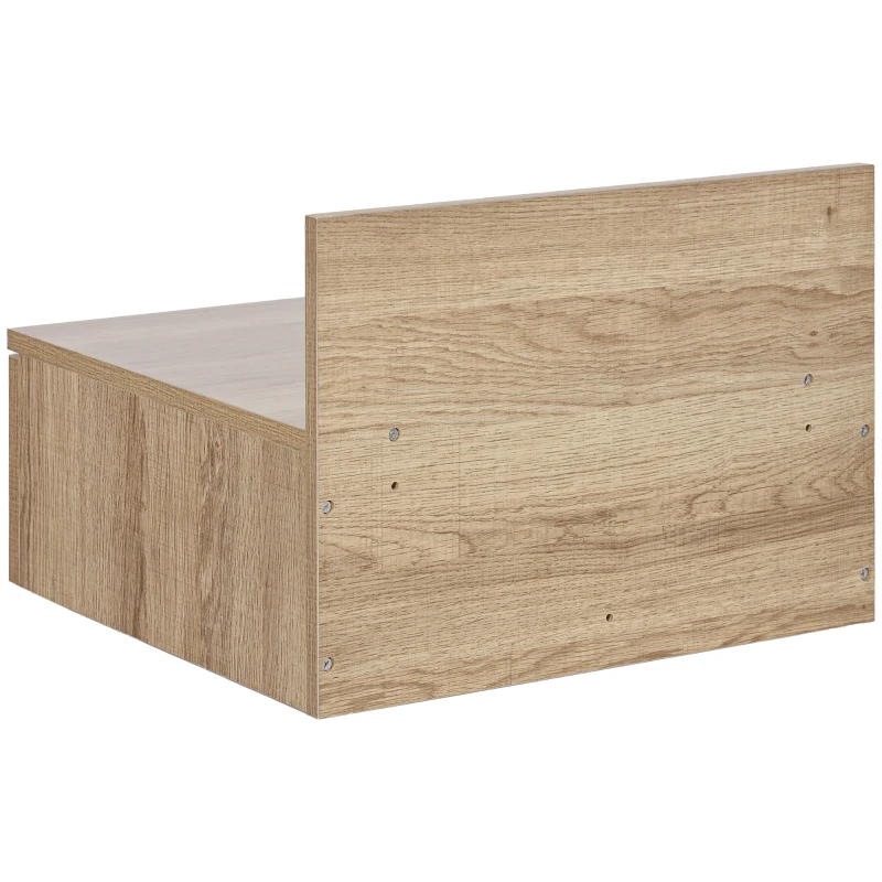 HOMCOM 2 Mesas de Cabeceira Flutuante Conjunto de 2 Mesas de Cabeceira de Parede com Gaveta 43x36,5x30,5 cm Madeira