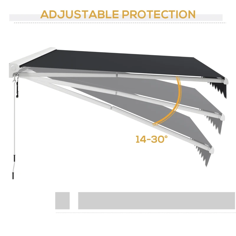 Outsunny Elektrische Markies, Uitschuifbare 4x3m met Afstandsbediening, Grijs