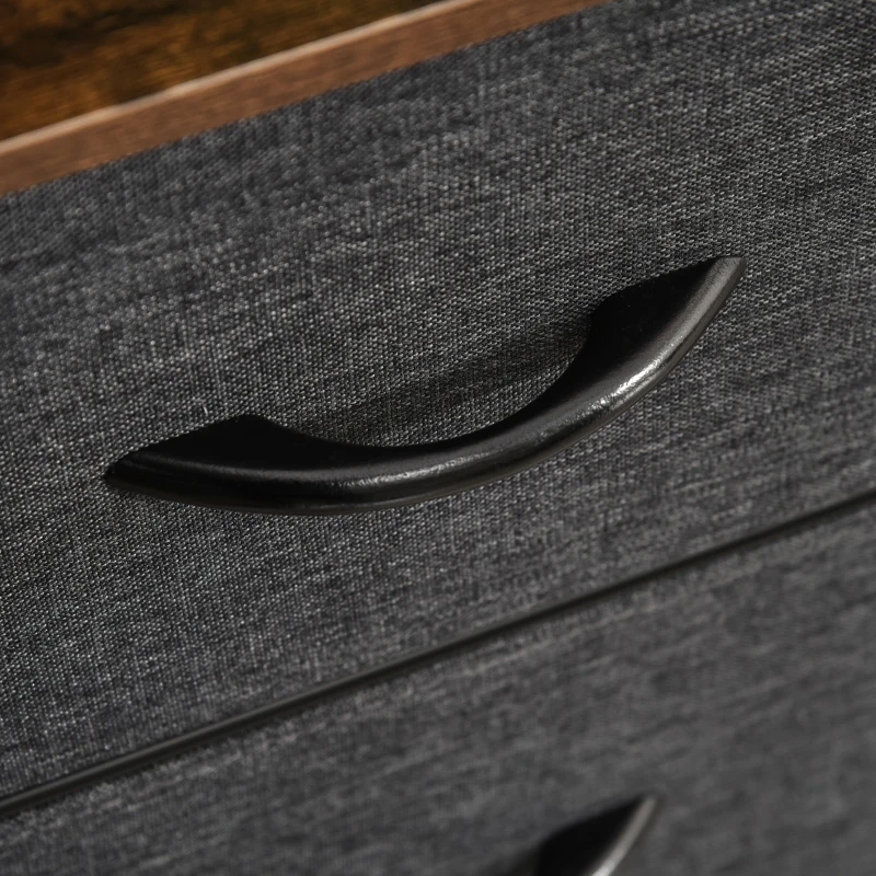 HOMCOM Mobile Cassettiera Multiuso con 3 Cassetti Pieghevoli in Tessuto, Arredamento Soggiorno e Camera, 80x29x71cm, Grigio Scuro