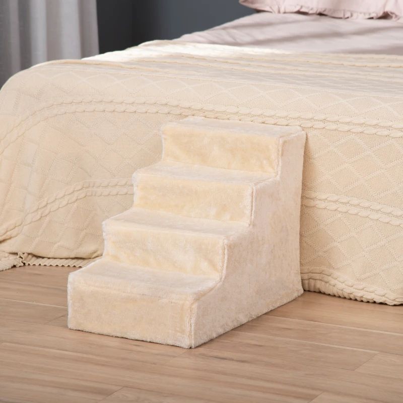 PawHut Pet Steps 4 Steps Beige 60 x 35 x 44 cm