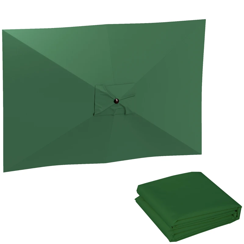Outsunny Copertină de Rezervă pentru Umbrelă cu Ventilație în Partea Superioară, 300x200 cm, Verde