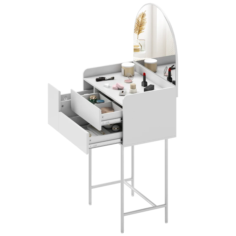 HOMCOM Three Drawer Compact Dressing Table - White