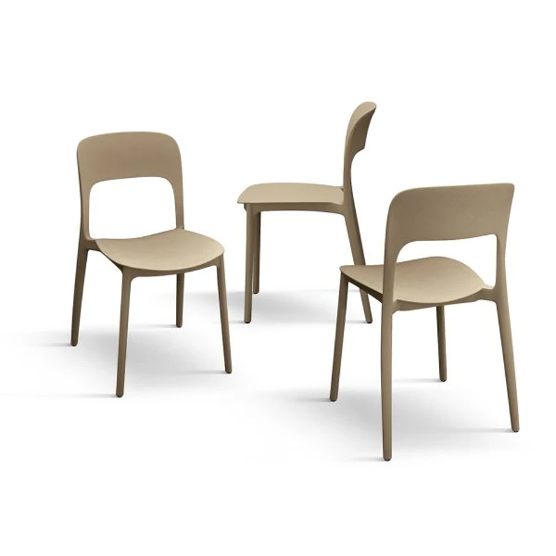 PAZZO DESIGN Set de 4 scaune Luana gri porumbel din polipropilenă