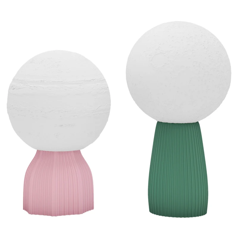 HOMCOM Ensemble de lampes de table en forme de planètes, tricolore, USB, en plastique, Blanc