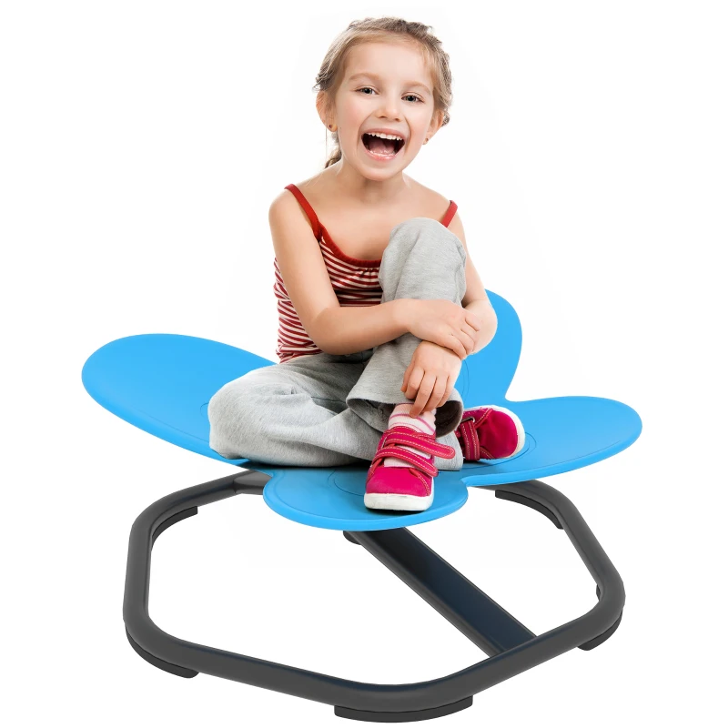 AIYAPLAY Seggiolino sensoriale per bambini, forma a farfalla, favorisce equilibrio e coordinazione, Plastica, Metallo, Blu
