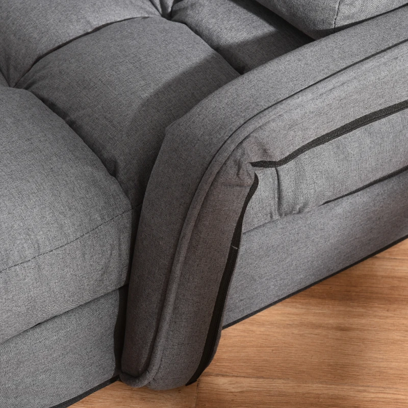 HOMCOM Schlafsessel, Polstersessel mit Bettfunktion, 5-fach verstellbar, Dunkelgrau