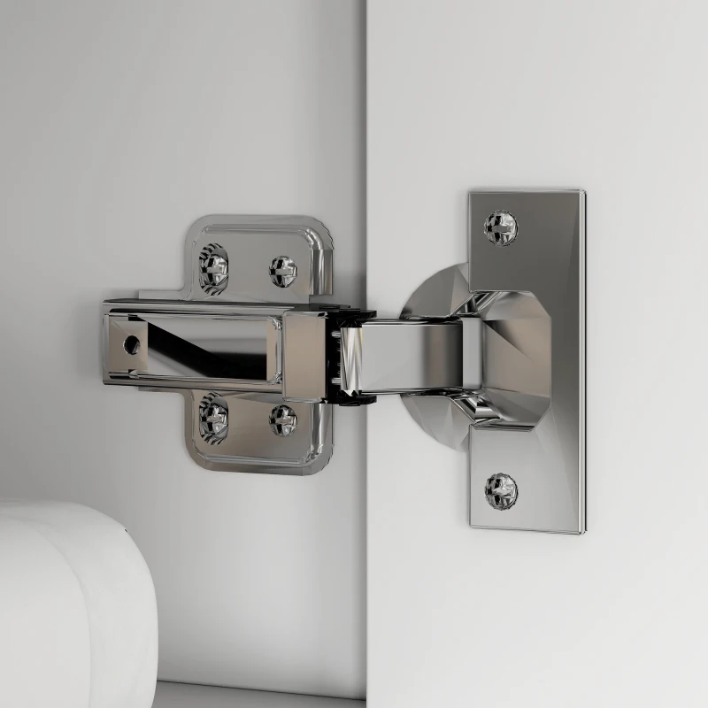 HOMCOM Mobiletto con Specchio da Bagno, Mobiletto da Bagno con 3 Porte Specchiate, Montaggio a Parete, 90 x 15,5 x 60 cm, Truciolato, Bianco