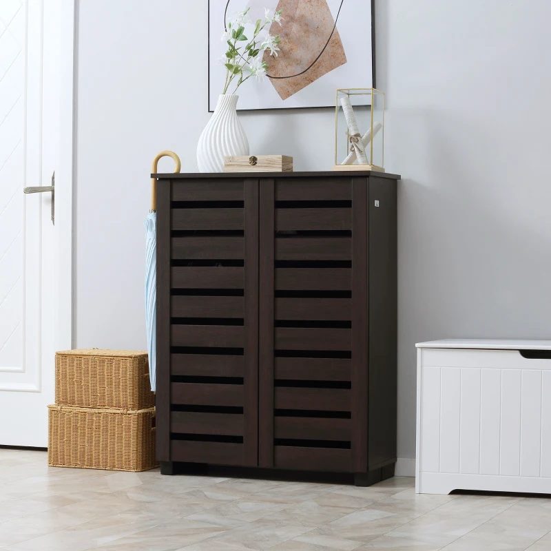 HOMCOM 15 Shoe Storage Cabinet - Wood-Effect