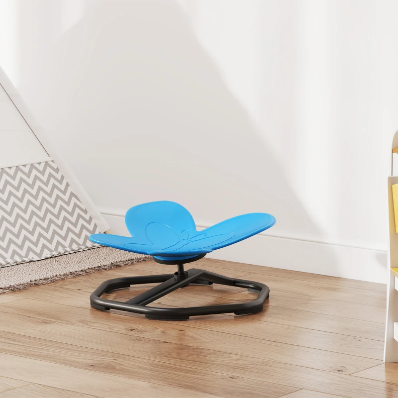 AIYAPLAY Seggiolino sensoriale per bambini, forma a farfalla, favorisce equilibrio e coordinazione, Plastica, Metallo, Blu