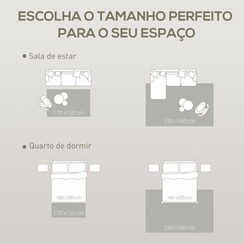 HOMCOM Tapete Sala de Estar 170x120 cm Tapete Lavável na Máquina de Lavar Pelo Curto Estilo Moderno Creme
