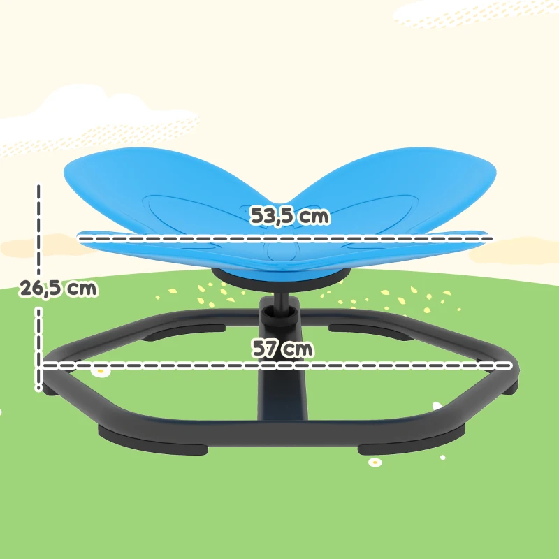 AIYAPLAY Fauteuil pivotant sensoriel pour enfants, en forme de papillon, favorise l'équilibre et la coordination, plastique, métal, Bleu