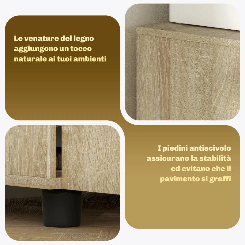 Vinsetto Mobile Ufficio Portadocumenti Multiuso con Serratura, 2 Ante e Mensola Interna, 80x40x80 cm, Rovere