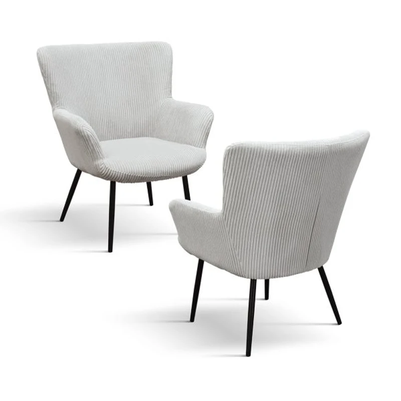 PAZZO DESIGN Fotoliu Titti Gri Deschis Set de 1, Tapițerie din Catifea