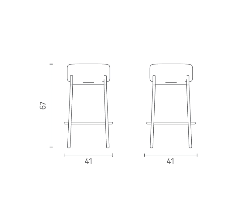 STONES Set 2 scaune de bar din țesătură ruginie cu picioare metalice negre 41cm X 41cm H. 67cm