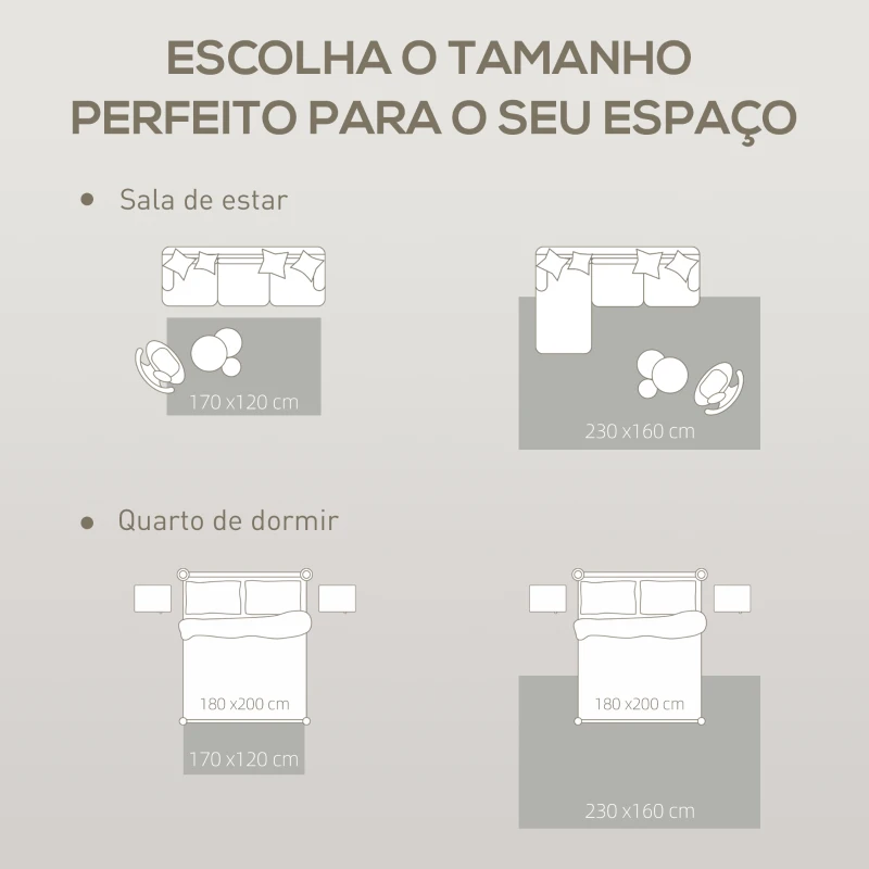 HOMCOM Tapete Sala de Estar 170x120 cm Tapete Lavável na Máquina de Lavar Pelo Curto Estilo Moderno Creme e Marrom Claro