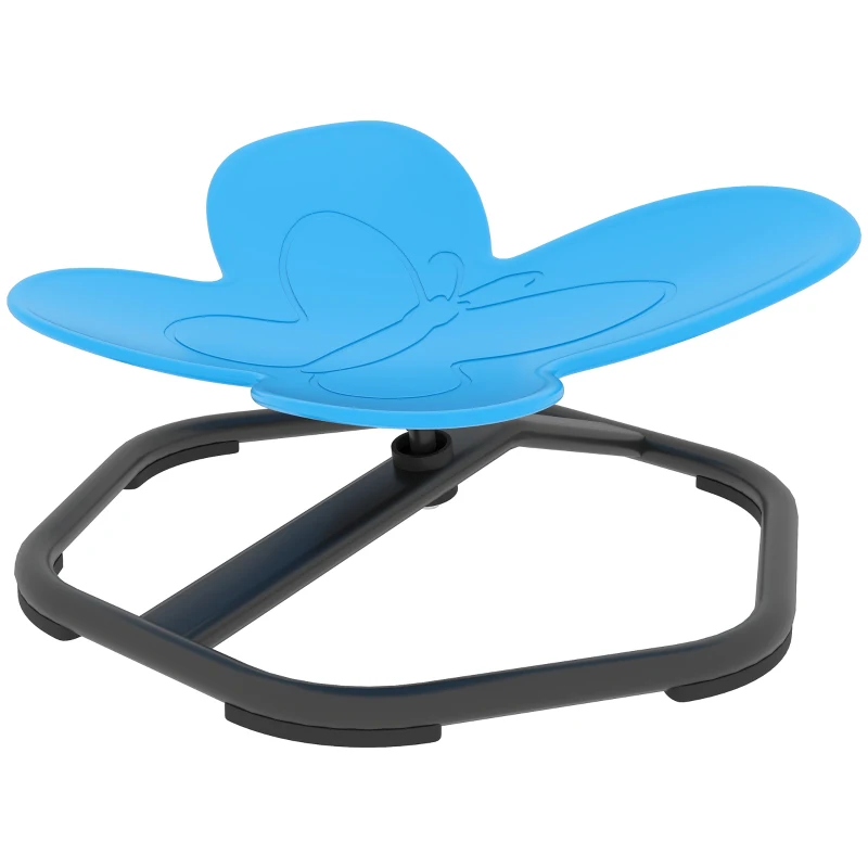 AIYAPLAY Fauteuil pivotant sensoriel pour enfants, en forme de papillon, favorise l'équilibre et la coordination, plastique, métal, Bleu