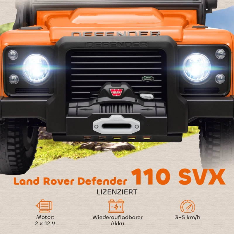 AIYAPLAY Kinder-Elektroauto, 12V batterij-werking, afstandsbediening, muziekfunctie, claxon, LED-lichten, Oranje(m-4)