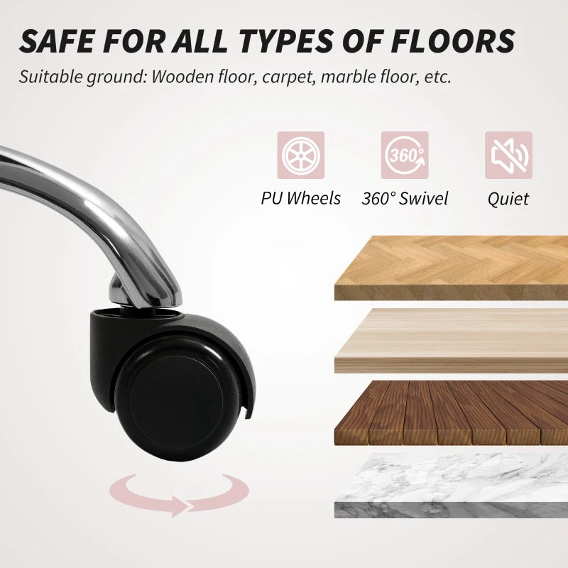 HOMCOM Plush Office Desk Chair, Modern Armless Swivel Vanity Chair with Adjustable Height for Home Office, Bedroom, Living Room, Pink