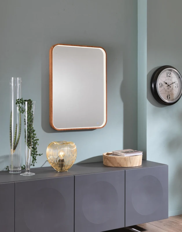 STONES Oglindă de perete cu lumină L(80 x 60 cm)H. 5cm