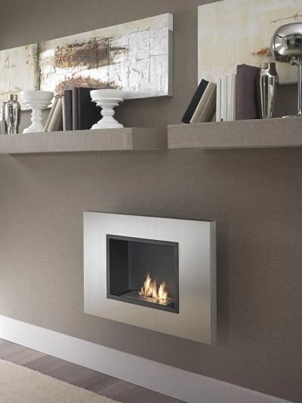 STONES Șemineu bio montat pe perete 17cm X 78cm H. 54cm