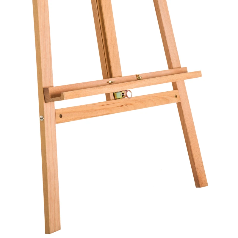 HOMCOM Caballete de Pintura Caballete de Madera Haya de Dibujo Estudio Altura Ajustable Trípode 65x44x174-230 cm
