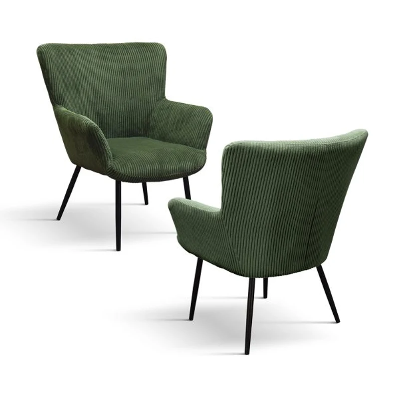PAZZO DESIGN Fotoliu Tweety Green, tapițerie din catifea