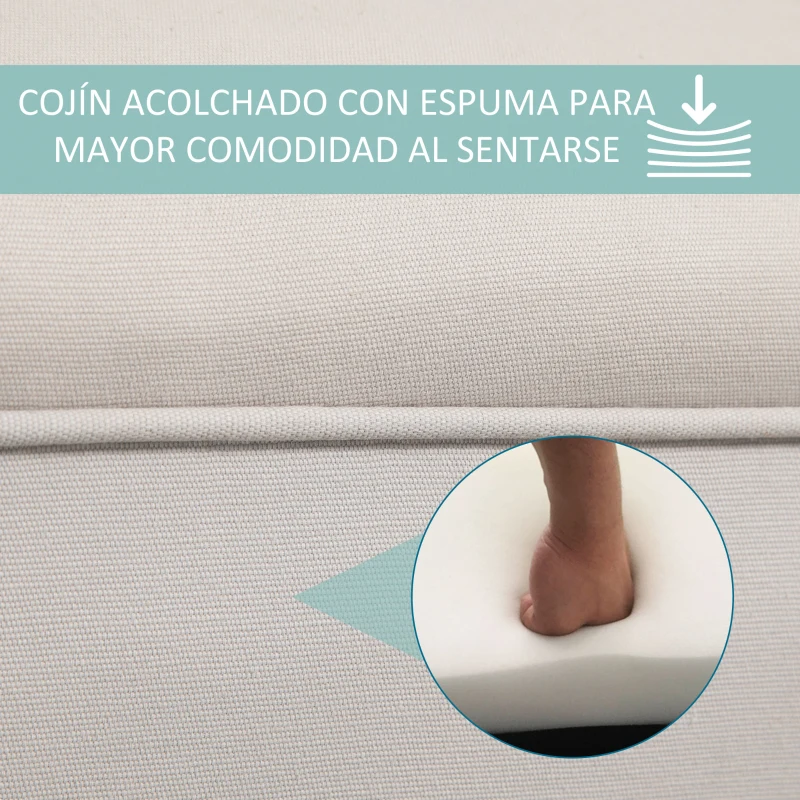 HOMCOM Taburete Pie de Cama Banqueta con Brazos Tapizada tipo Banco de Madera para Dormitorio Salón Recibidor 102x36x51cm Carga 130kg(m-5)