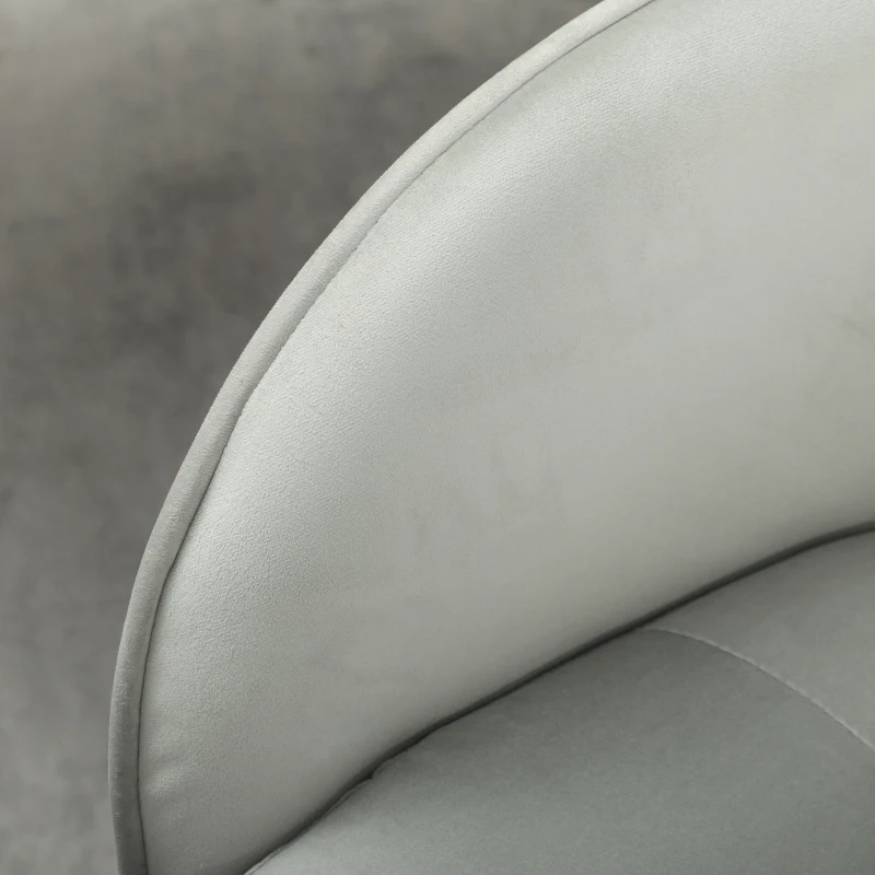 HOMCOM 46-56 cm Velvet-feel Office Chair - Grey