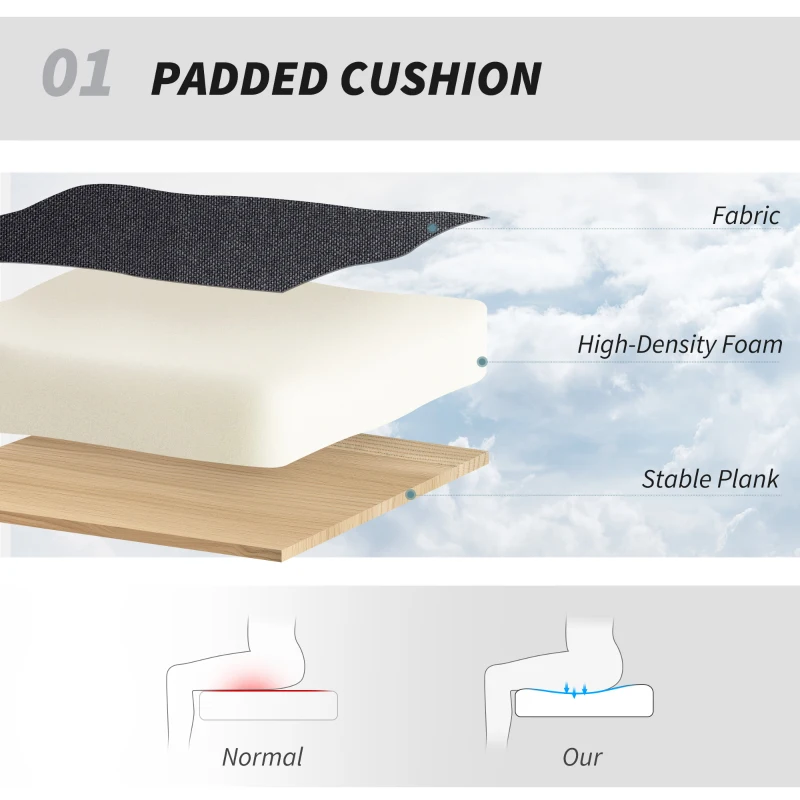 HOMCOM Armless Office Chair No Wheels, Linen Fabric Criss Cross Legged Desk Chair with Wide Seat, Thick Padding, Tilt Function, Height Adjustable Swivel Computer Seat for Home, Black