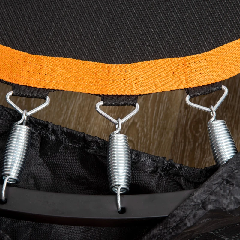 HOMCOM Trampolino Elastico Pieghevole Ø102 cm con Maniglia Regolabile Struttura in Acciaio per Allenamento Gambe Corpo, Nero e Arancione