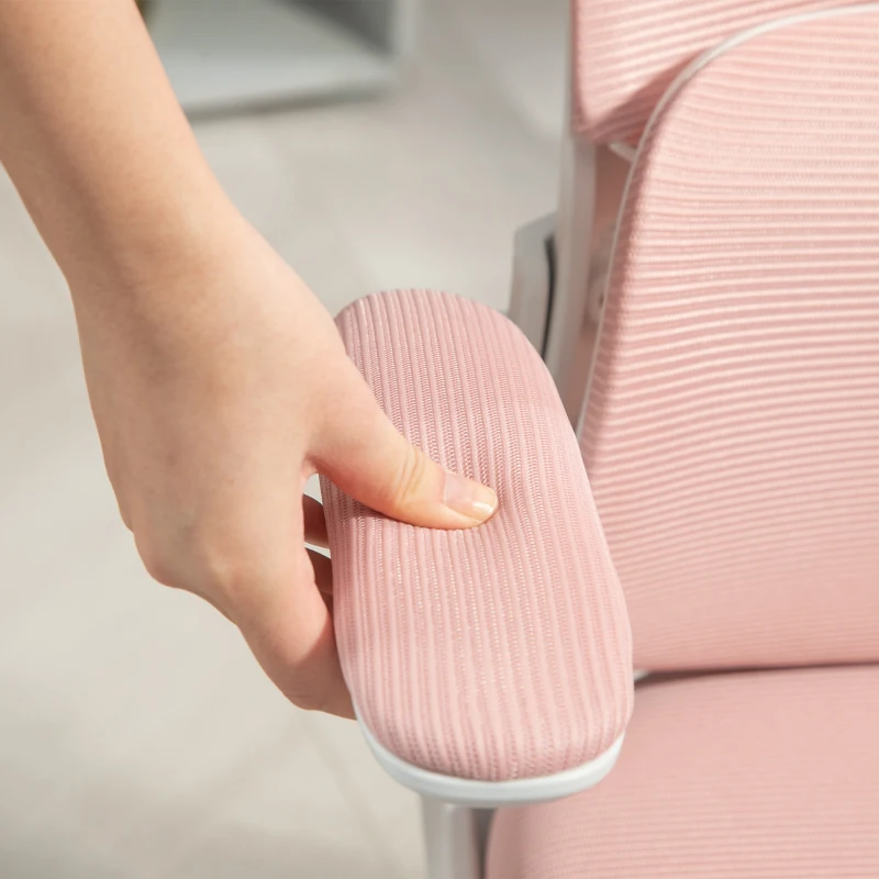 Vinsetto Scaun de Birou Ergonomic cu Tetieră Detașabilă Roz