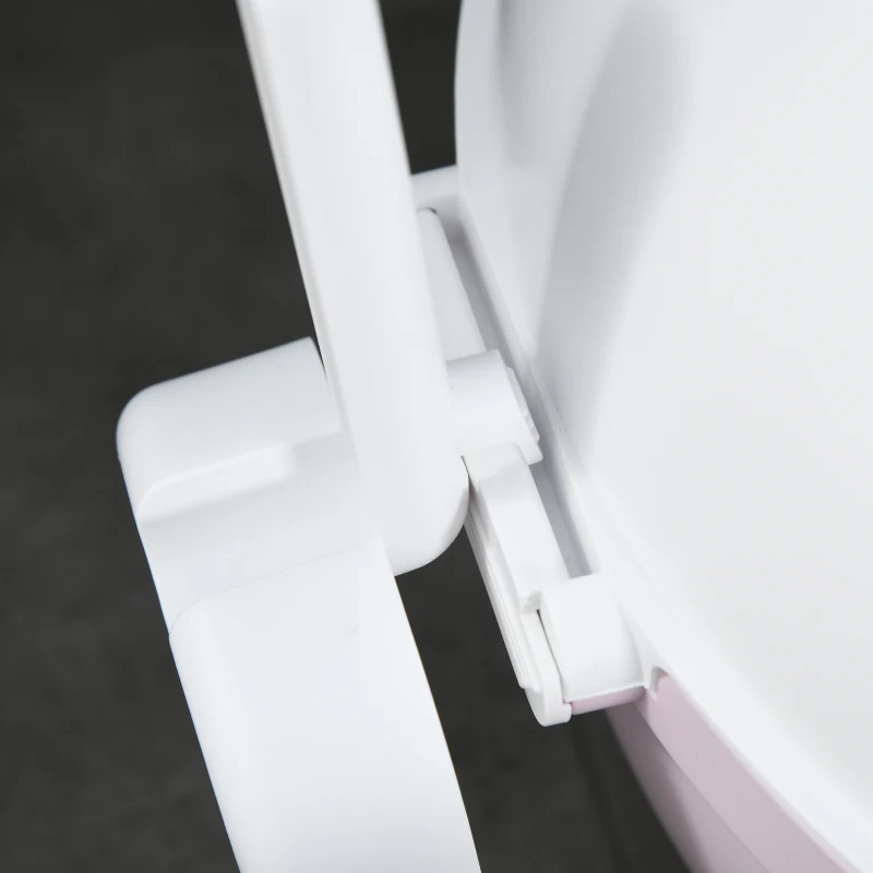 PawHut Lettiera per Gatti 4kg Max con Coperchio e Paletta Inclusa, 53x51x48 cm, Bianca e Rosa