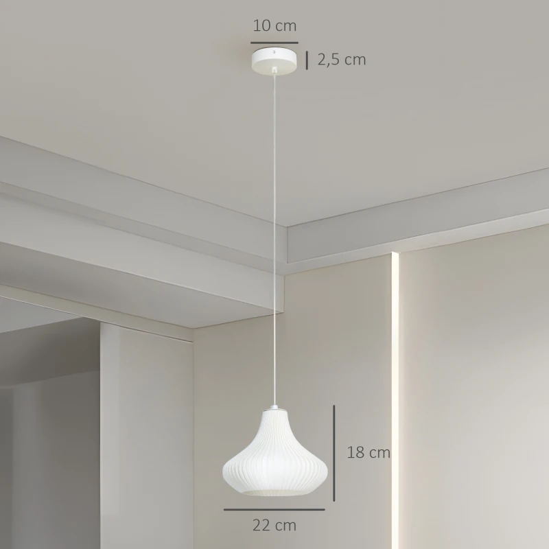 HOMCOM Lámpara de Techo LED Moderna Ø20,5x17,5 cm con Pantalla de Impresión 3D Luz Cálida de 3000K para Salón Dormitorio Cocina