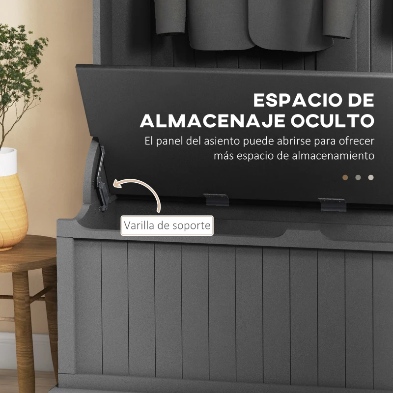 HOMCOM Perchero Zapatero con Banco de Almacenamiento y 5 Ganchos Estilo Moderno 96x34x179,7 cm Negro