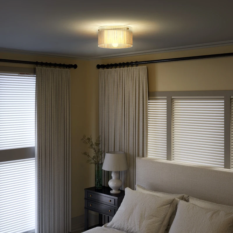 HOMCOM Plafonnier LED 40W base E27 moderne pour salon, couloir, salle à manger, cuisine, transparent