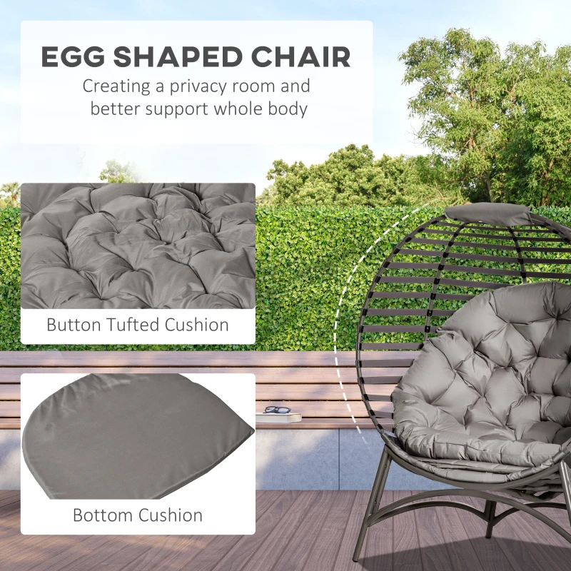 Krzesło ogrodowe Outsunny papuga, krzesło do koszyka 2-osobowego z poduszką, składany kosz