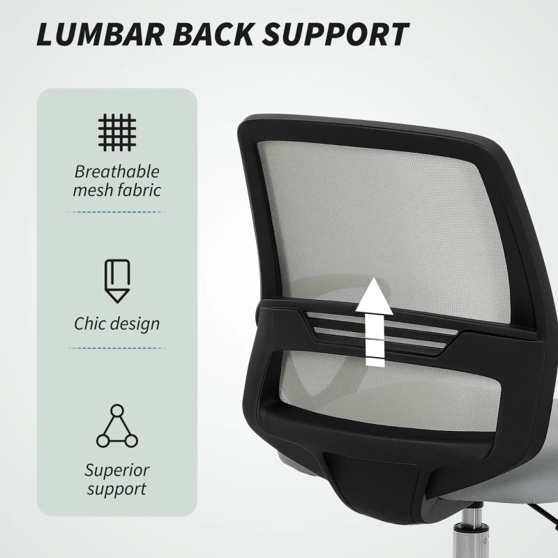 Vinsetto 100-120cm Draughtsman Office Chair, with Footrest - Light Grey