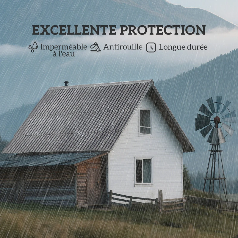 Outsunny Lot de 12 panneaux en acier galvanisé Résistant aux Intempéries, gris clair, dim. d'un panneau 129L x 45l cm