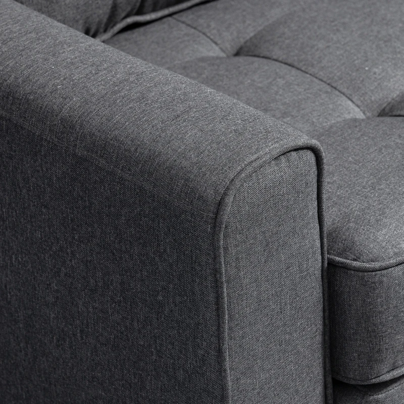HOMCOM Divano Letto in Tessuto 2 Posti con Imbottitura e Molle, 151x75x85 cm, Grigio(m-9)