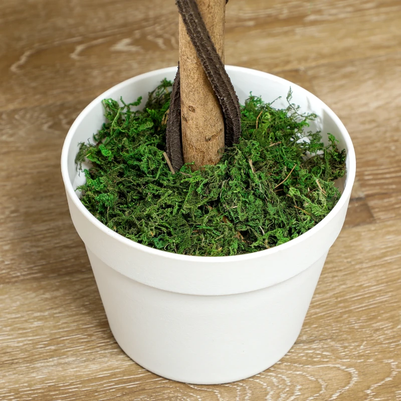 Outsunny Arbre artificiel, Plante artificielle dans un pot en ciment, Plante artificielle