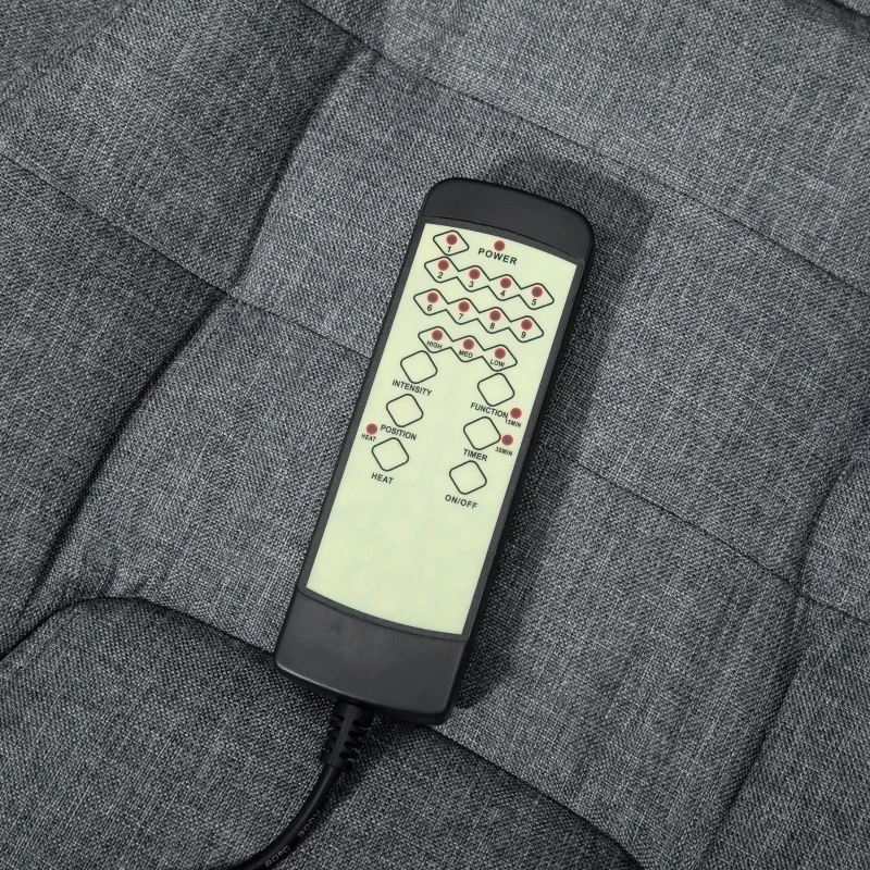 Vinsetto Bürostuhl  Massagesessel mit Wärmefunktion, Ergonomischer Chefsessel, Höhenverstellbarer Drehstuhl, Gamingstuhl mit Massage, Dunkelgrau, 68 x 72 x 110–120 cm