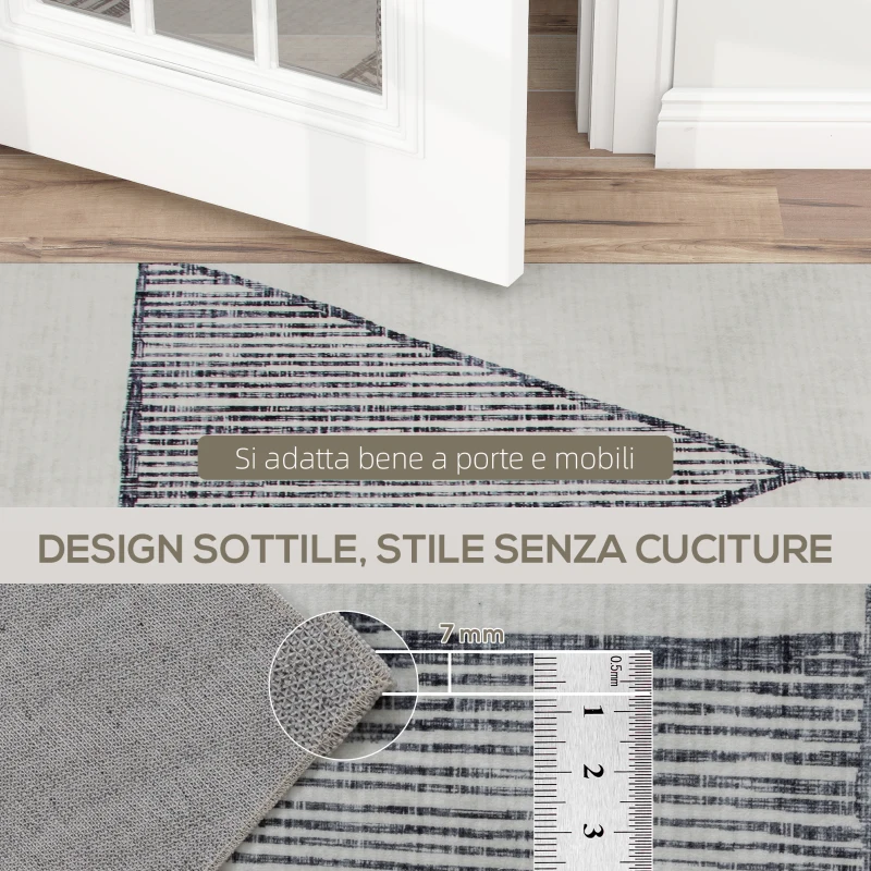 HOMCOM Tappeto Moderno Antiscivolo a Linee Geometriche, in Poliestere Multicolore, 230x160x0.7 cm