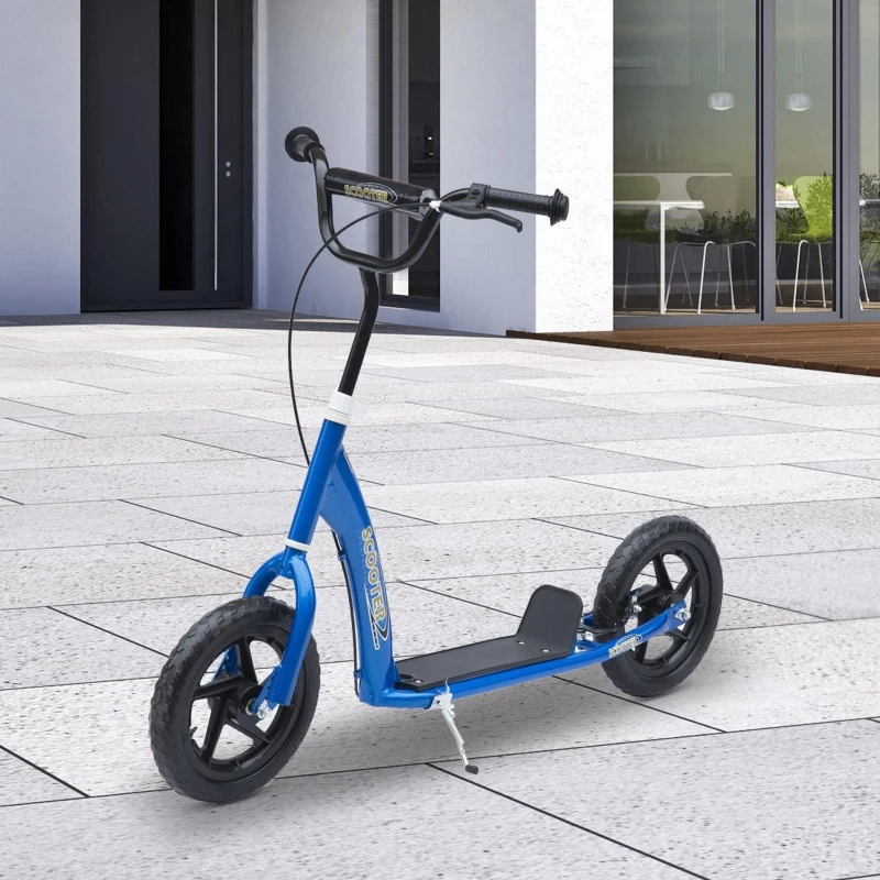HOMCOM kinderstep scooter step stadsscooter kinderscooter kickboard 12 inch blauw 120 x 52 x 80-88 cm(m-10)