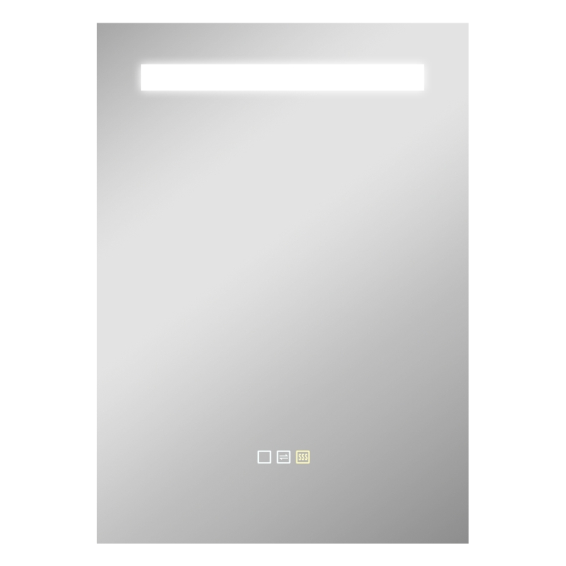 HOMCOM Espelho de Casa de Banho com Luz LED 70x50 cm 3 Cores de Luz Função Antiembaciamento Função de Memória IP44 Prata