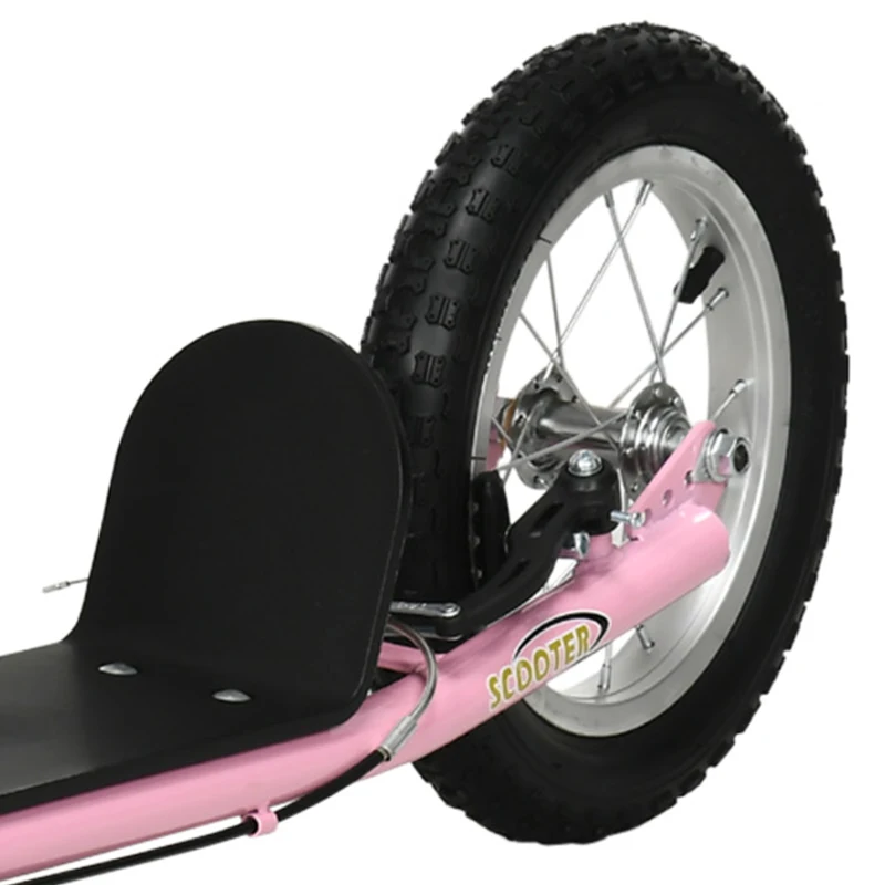 HOMCOM kinderstep step scooter stadsscooter kinderen scooter kickboard vanaf vijf jaar 16/12 inch roze 135 x 58 x 92-100 cm(m-12)